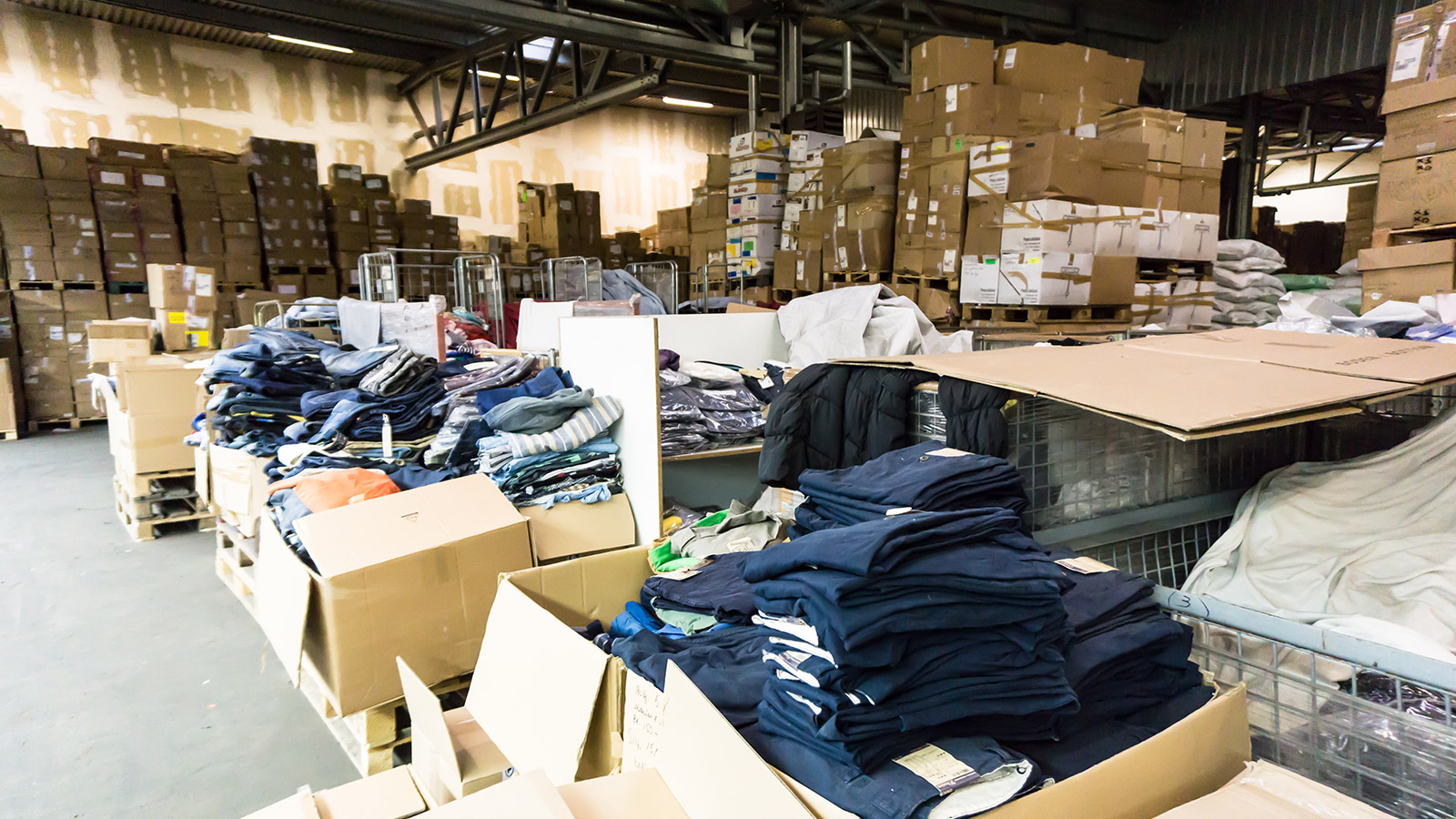 Clothing in Messy Warehouse
